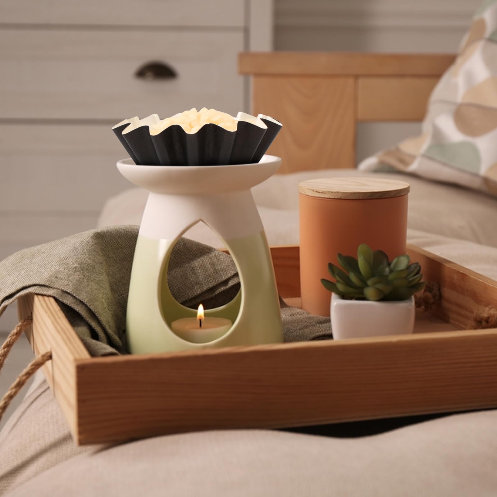 Ninsula 70P Wax Melt Liners, Reusable Wax Warmer Liners for Any Wax Cubes, Leakproof Wax Melt Cups for Scented Candle, Plug in Warmers, Electric Wax Melters and Wax Burner(Black)