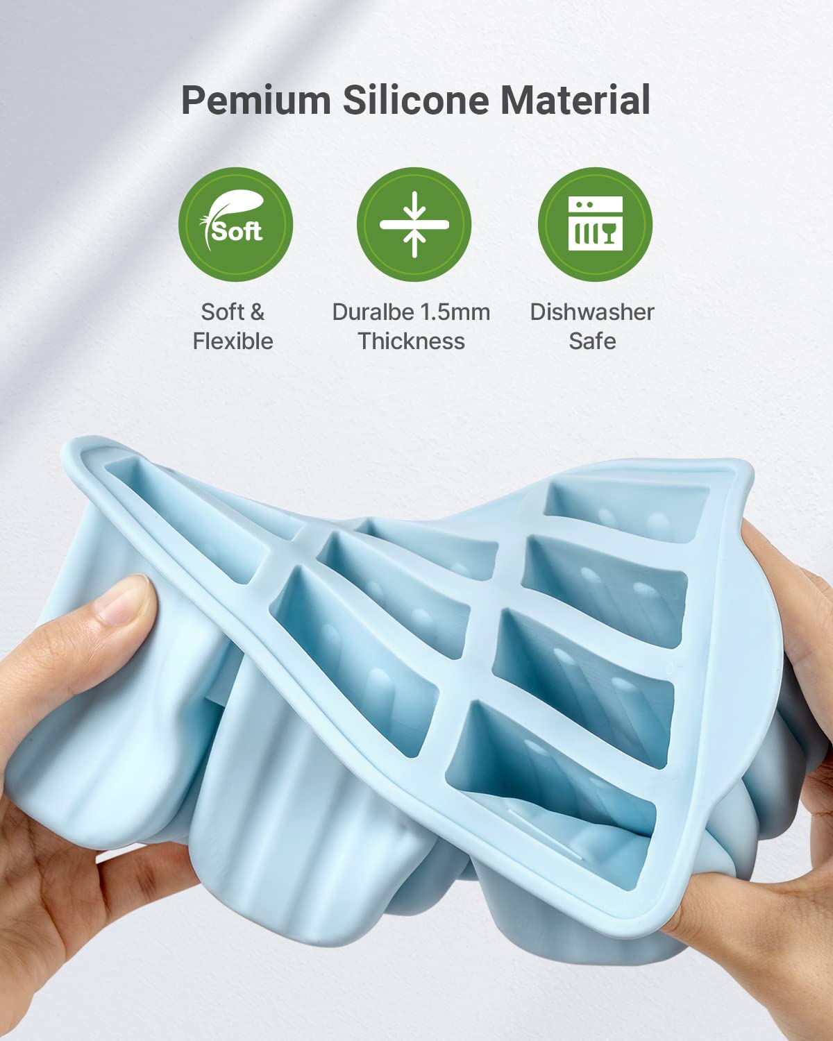 Popsicles Molds, MEETRUE 12 Pieces Silicone Popsicle Molds Easy-Release BPA-free Popsicle Maker Molds Ice Pop Molds Homemade Popsicle Ice Pop Maker with 50PCS Popsicle Sticks+Cleaning Brush