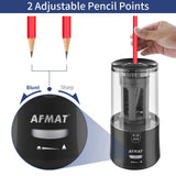 AFMAT Electric Pencil Sharpener, Pencil Sharpener for Colored Pencils, Auto Stop, Super Sharp & Fast, Electric Pencil Sharpener Plug in for 6-12mm No.2/Colored Pencils/Office/Home-Black