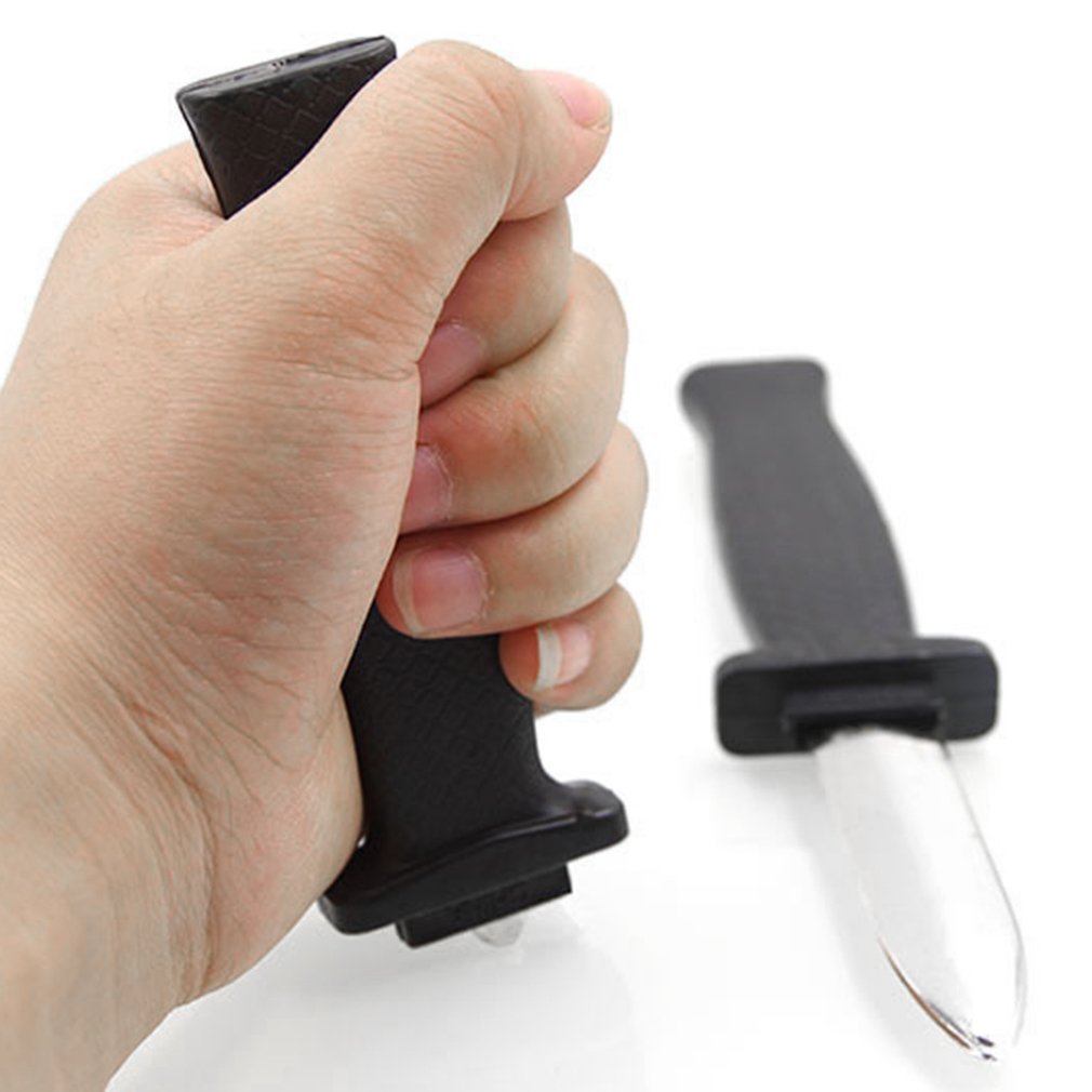 GUDVES Retractable Knife Prop Knife Fake Knife False Trick Gadget Toy Disappearing Dagger Plastic Halloween Fools Day Party Trick Costume Knife (3 PCS A)