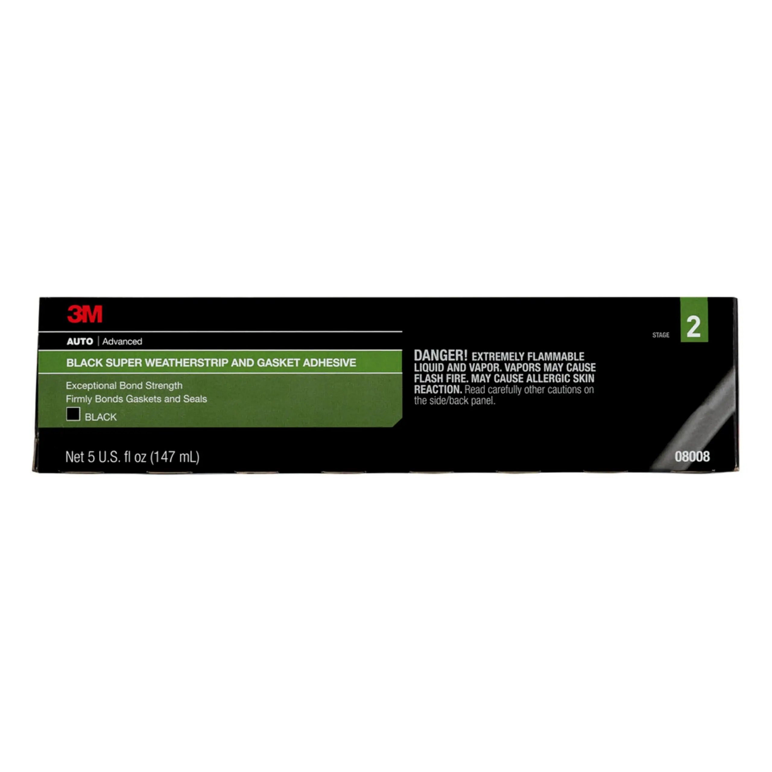 3M Black Super Weatherstrip and Gasket Adhesive, 08008, 5 fl oz, 1 Per Pack