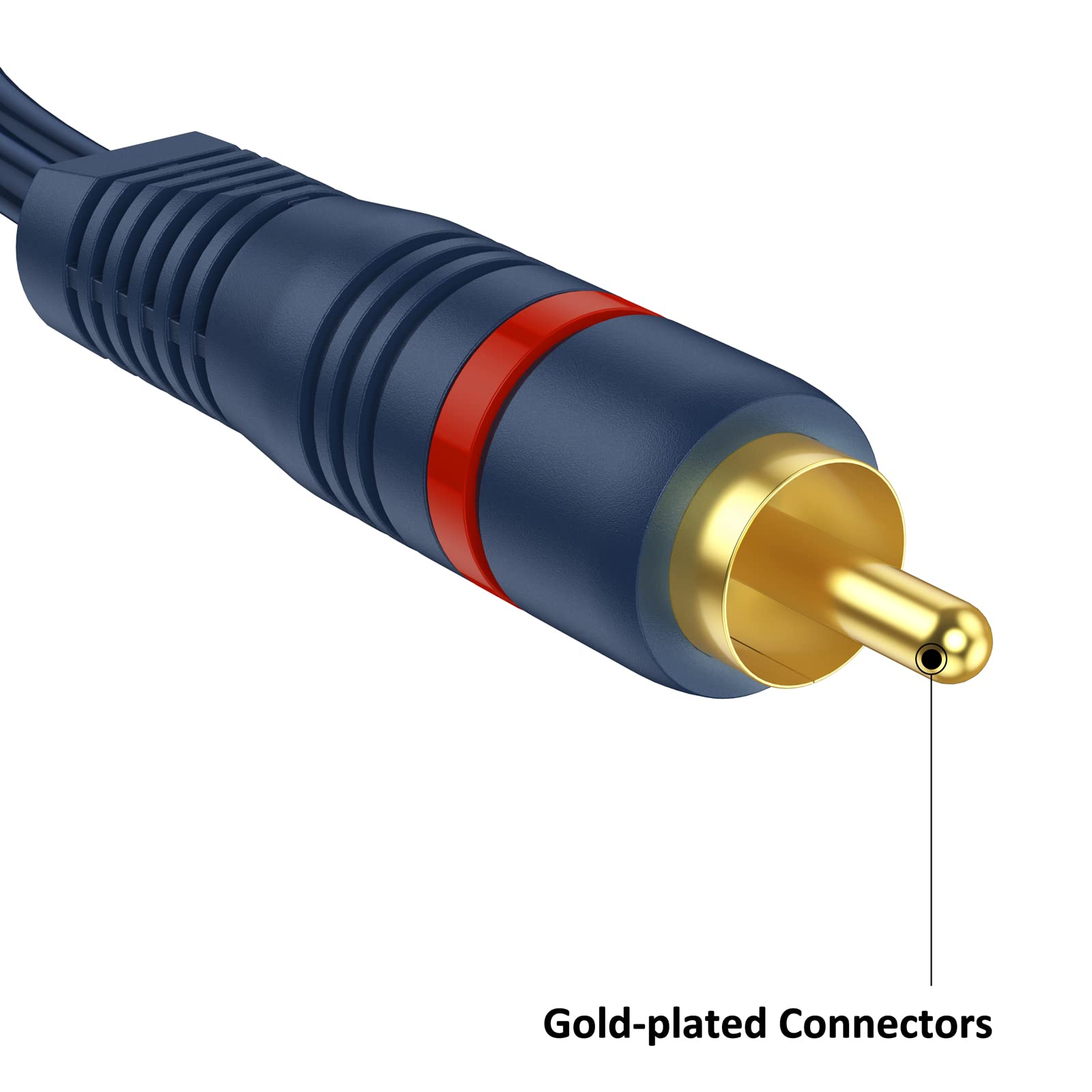 DteeDck RCA Splitter 1 Female to 2 Male, 2 Pack - RCA Audio Video Cable Splitter Adapter, Dark Blue