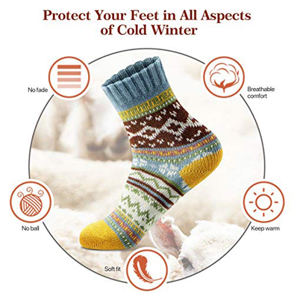 MORECOO Womens Socks Winter - Stocking Stuffers Gifts for Women - Thick Wool Soft Warm Cozy Crew Socks for Women