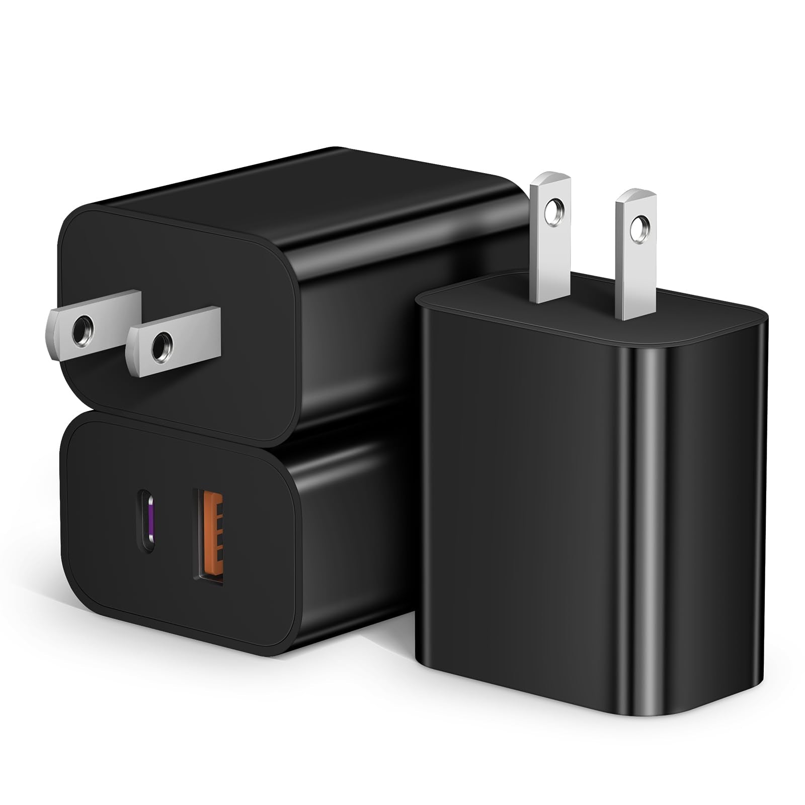 [3 Pack] USB C Charger Block, iPhone 16 Charger Block Dual Port PD Power Adapter Fast Charging Block for iPhone 16/16 Pro/16 Pro Max/16 Plus/15/14/13/12/11,X, iPad, Google Pxel, Samsung Galaxy