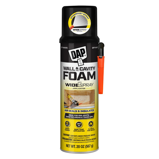 DAP Wall and Cavity Foam with Wide Spray Applicator Aerosol, Off White, 20 oz. (7565000370)