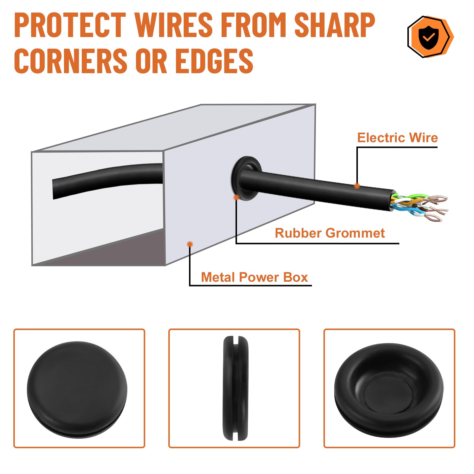 Yejesiy 210PCS Rubber Grommet kit, Premium 7 Sizes Rubber Grommets for Wiring, Automotive, Home Improvement, Closed Wire Grommet for Wire Electrical Appliance Plumbing