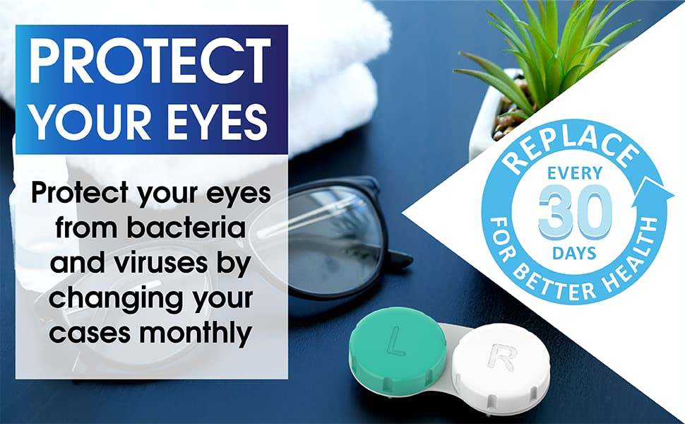 Axim USA Contact Lens Cases 12 Pack. One Year Bulk Supply. Protect Your Eyes by Changing Your Lens Case Monthly (Green)