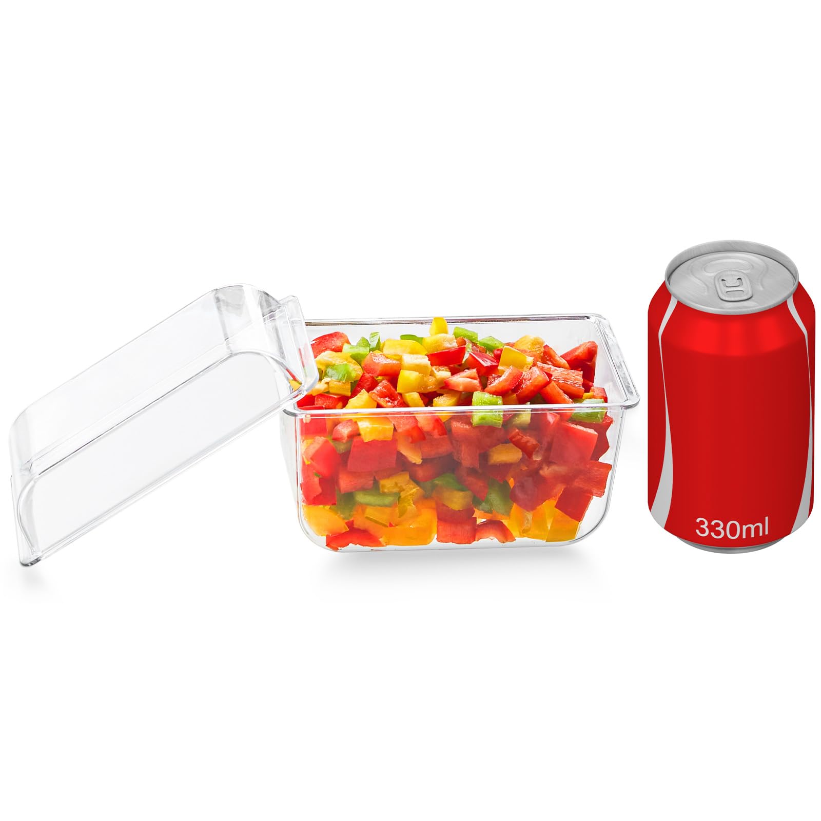 Lifewit Ice Chilled Condiment Caddy with 5x 20oz(2.5 cup) Containers, 15.3" Condiment Server with Separate Lids, Serving Tray Platter with Removable Dishes for Bar, Fruit, Salad, Taco, Party Garnish