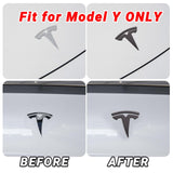 Nanaholy Model Y Accessories for Tesla Emblem Sticker 2PCS/Set 2024 2023 2022 2021 2020 Logo Decal (Black)