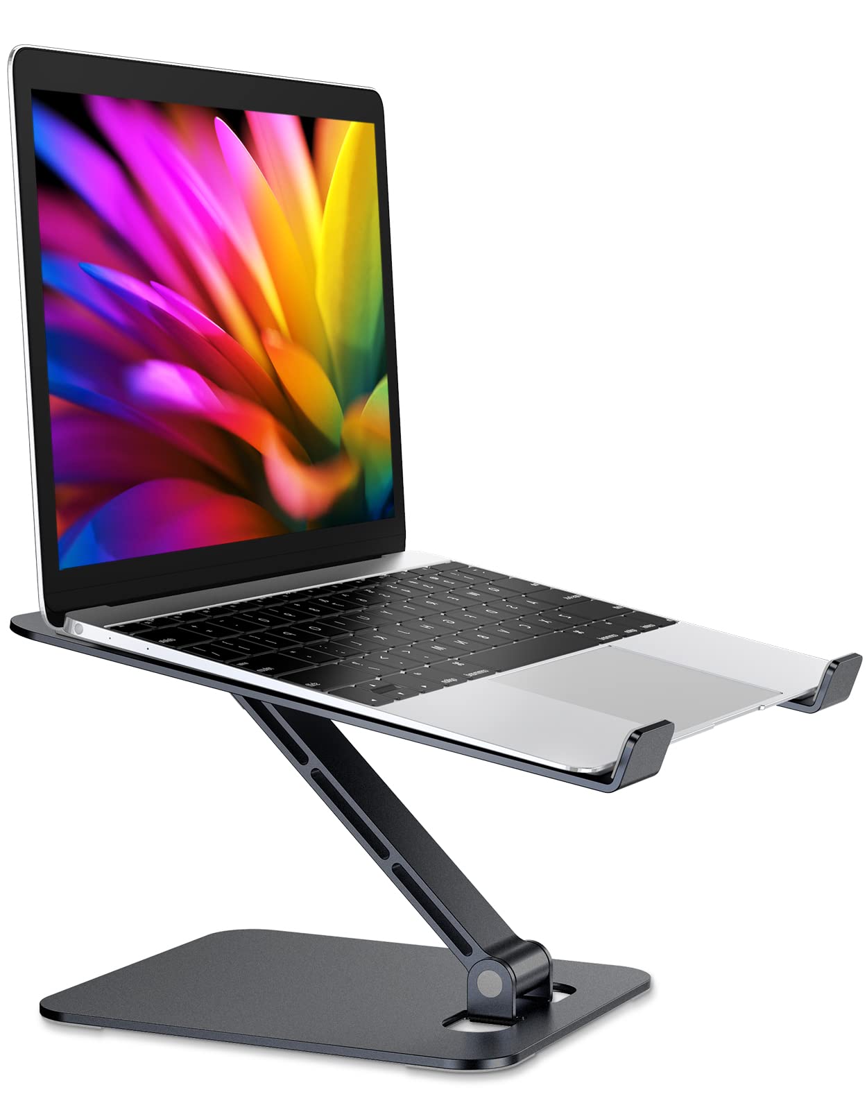 RIWUCT Foldable Laptop Stand, Height Adjustable Ergonomic Computer Stand for Desk, Aluminum Portable Laptop Riser Holder Mount Compatible with MacBook Pro Air, HP, Dell 10-16"