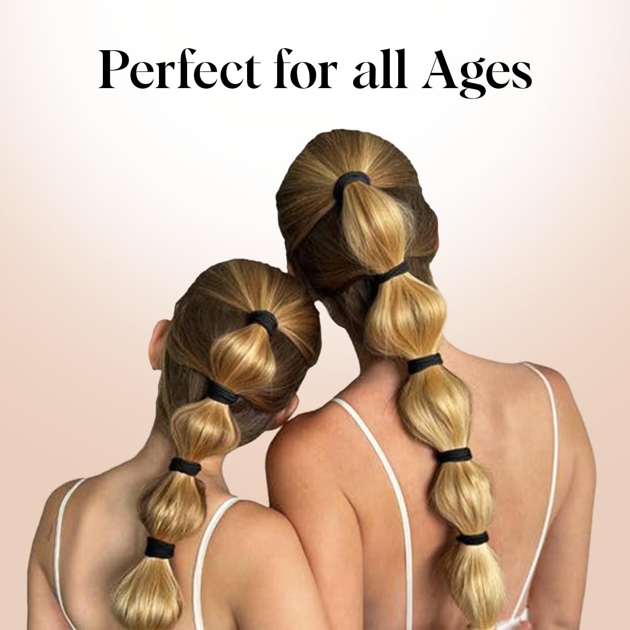 Kitsch Nylon Hair Ties No Damage - Stretchable Elastics for Strong All-Day Hold, Ponytail Holders | Hair Accessories for Women & Girls - Black, 12 Pcs