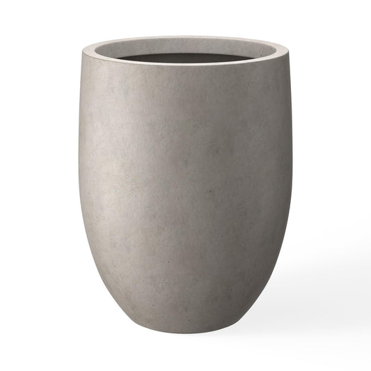 Kante 21.7" H Weathered Concrete Tall Planter, Large Outdoor Indoor Decorative Pot with Drainage Hole and Rubber Plug, Modern Round Style for Home and Garden