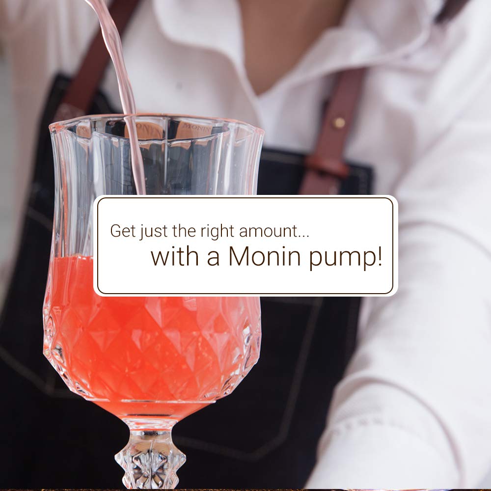 Monin - Syrup Pump, Exclusively for 750ml (25.4 fl oz) Glass Bottles | Mess-Free Dispensing + Tip Cover Included (White)