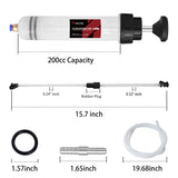 Thorstone Automotive Fluid Extractor Pump, Oil Change Syringe with Hose, Manual Fuel Suction & Filler, Fluid Oil Change Evacuator (7 Oz./0.21 Qt./200 CC)