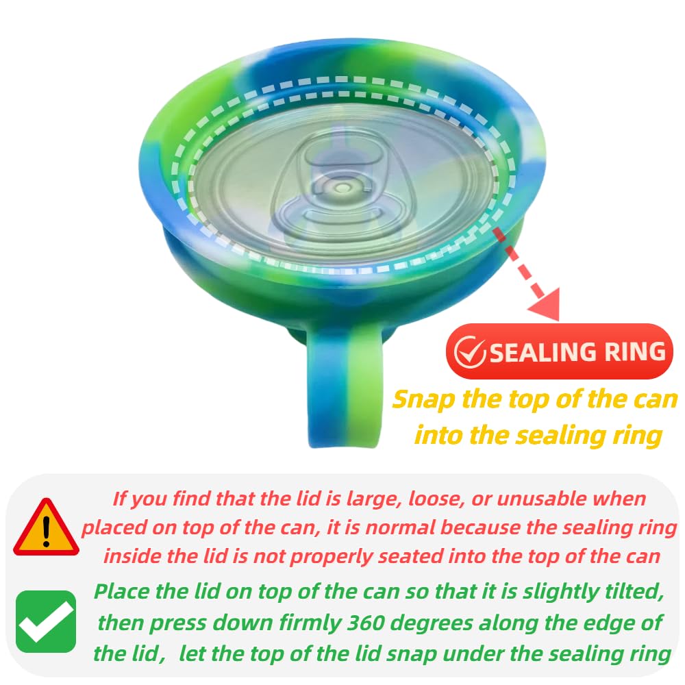 Dipesi 4 Pack Soda Can Lids with Straw,Silicone Soda Can Covers,Pop Can Cover,Energy Drink Canning Lids,BPA-Free,Reusable Can Covers for soda,Coke,Beer,Juice,Fits Standard Cans