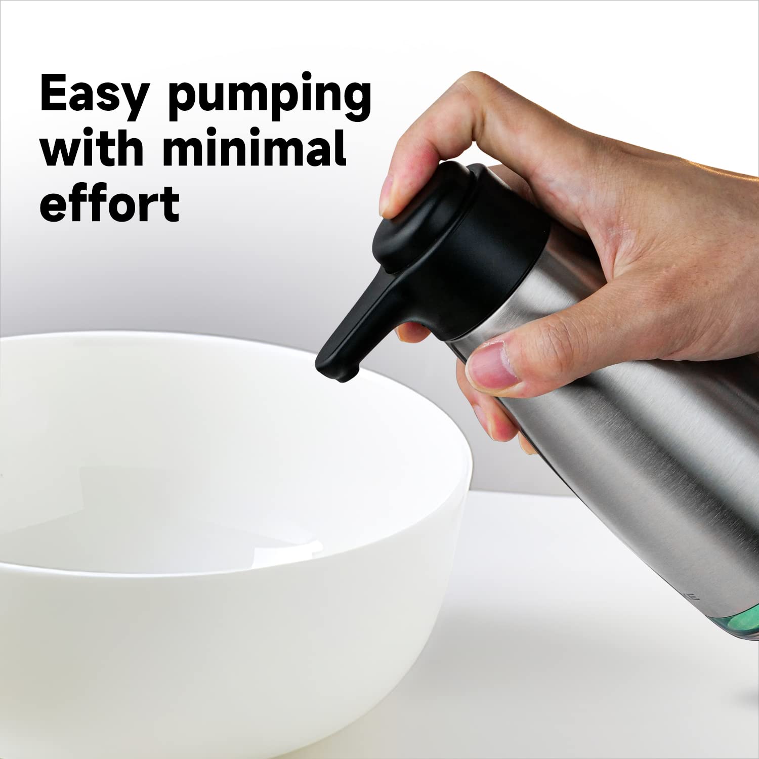 AIKE 15fl.oz Stainless Steel Liquid Soap Dispenser for Dish and Hand Soap