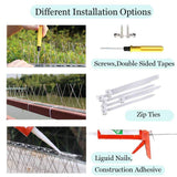 PANGCH Bird Spikes,Stainless Steel Bird Spikes Metal Bird Spikes Fence Spikes Easy to Install - 5 Strips 4.1 Feet Coverage