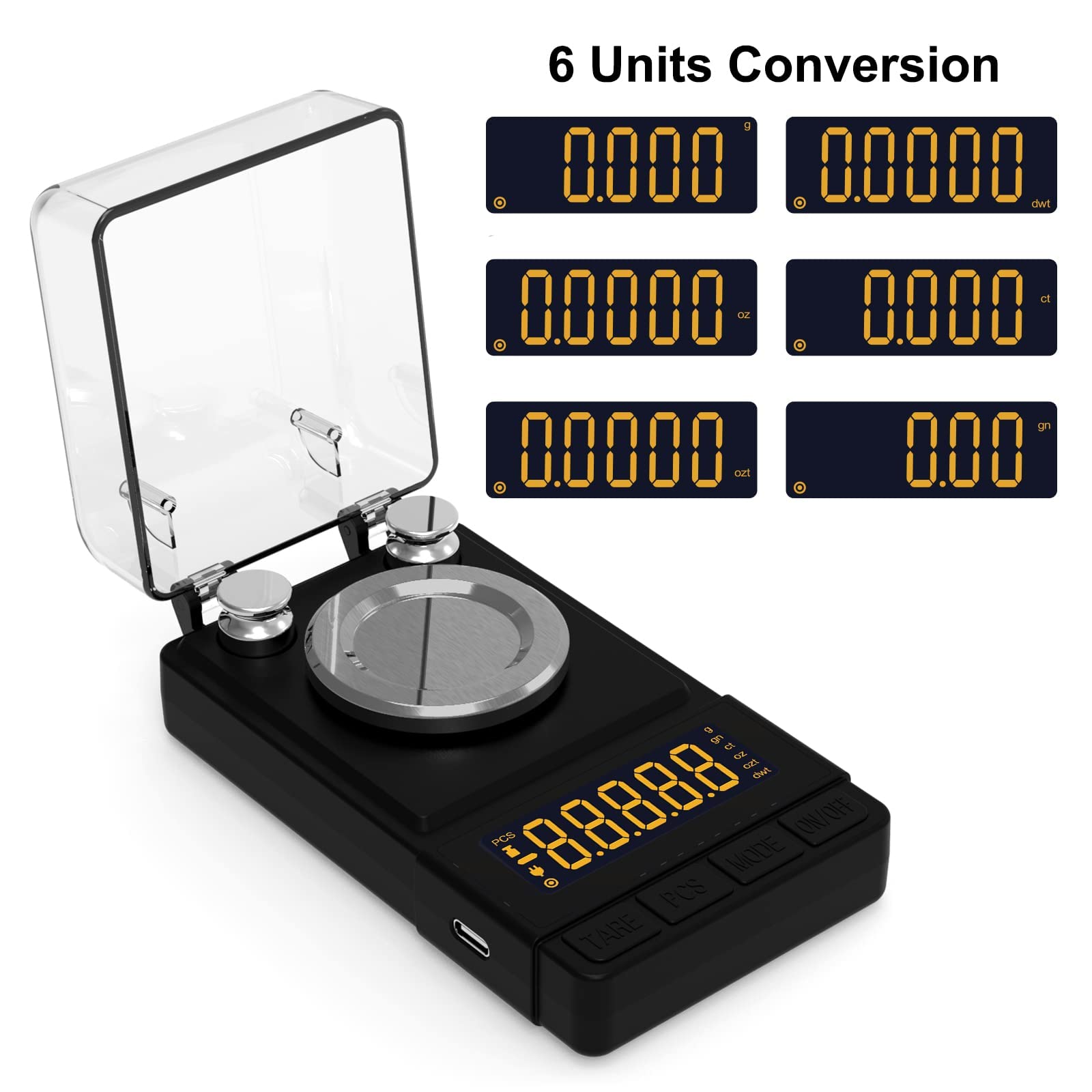 MAXUS Digital Milligram Scale 50g/0.001g, Compact Mg Scale with 20g Calibration Weight and Accessories, Black Powder Scale for Reloading