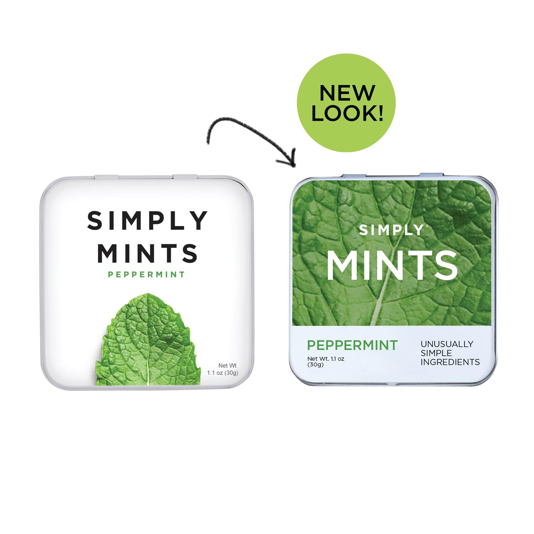 Simply Mints | Peppermint Breath Mints | Pack of Six (180 Pieces Total) | Breath Freshening + Aspartame-Free + Vegan + non-GMO