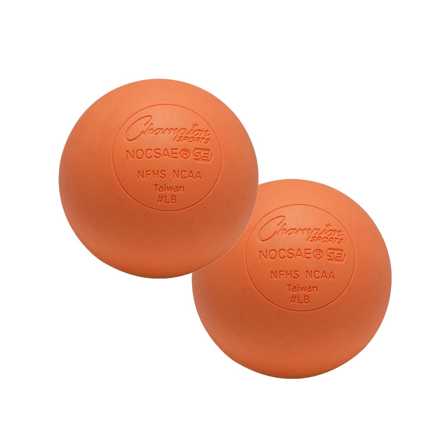 Champion Sports Colored Lacrosse Balls: White Official Size Sporting Goods Equipment for Professional, College & Grade School Games, Practices & Recreation - NCAA, NFHS and SEI Certified - 2 Pack