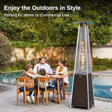 EAST OAK Pyramid Patio Heater, 48,000 BTU Outdoor Patio Heater, Quartz Glass Tube Propane Heater for Commercial & Residential, Triple Protection System, With Wheels, 2024 Upgrade, Bronze