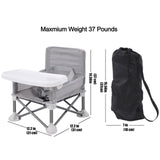 PandaEar Portable Baby Seat Travel| Compact Fold with Straps for Indoor/Outdoor Use| Great for Camping, Beach, Lawn |Toddlers, Kids, Boys, Girls (Grey)