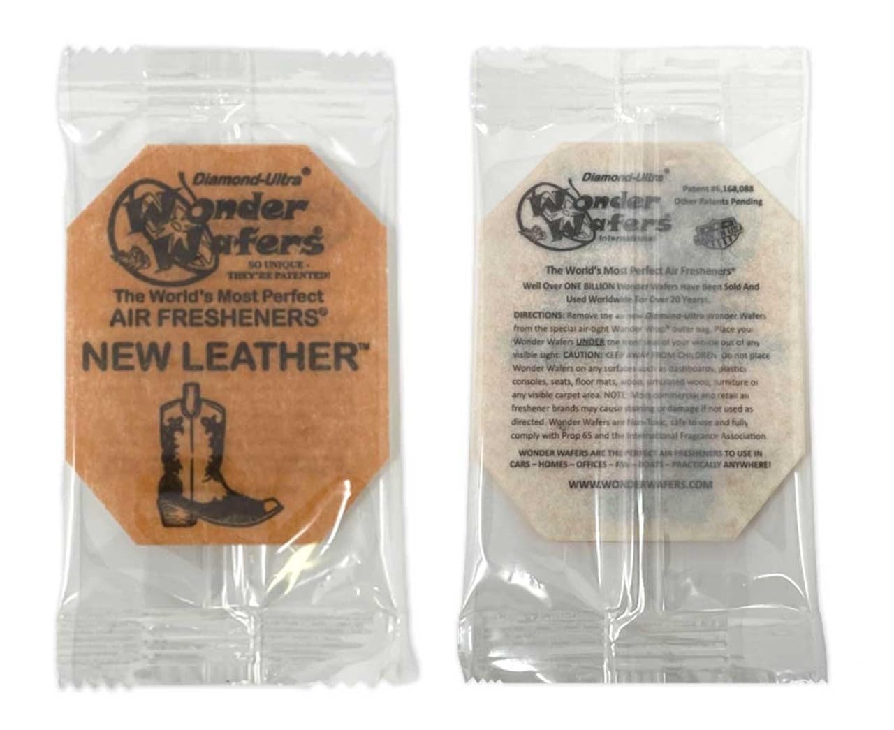 Wonder Wafers - Diamond-Ultra Scented Car Air Fresheners - Individually Wrapped (15 Per Pack) (New Leather)