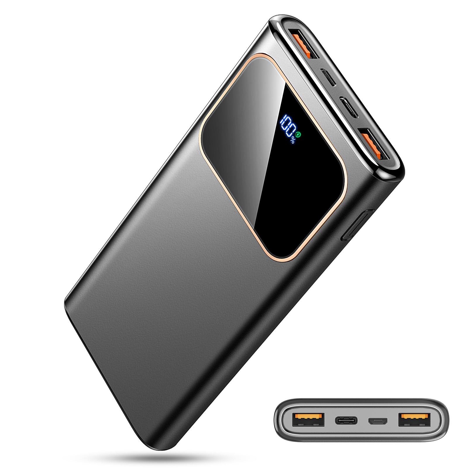 Portable Charger Power Bank Fast Charging, 10000mAh 22.5W Battery Pack with USB-C in&Out LED Display, PD 3.0 QC 4.0 External Phone Powerbank for iPhone Samsung etc Smartphones and All USB Devices