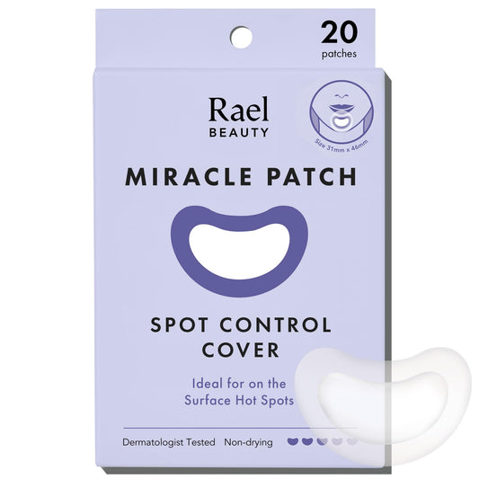 Rael Pimple Patches, Miracle Patches Large Spot Control Cover - Hydrocolloid Acne Patches for Face, Strip for Breakouts, Zit, Blemish Spot, Facial Stickers, All Skin Types, Vegan (20 Count)