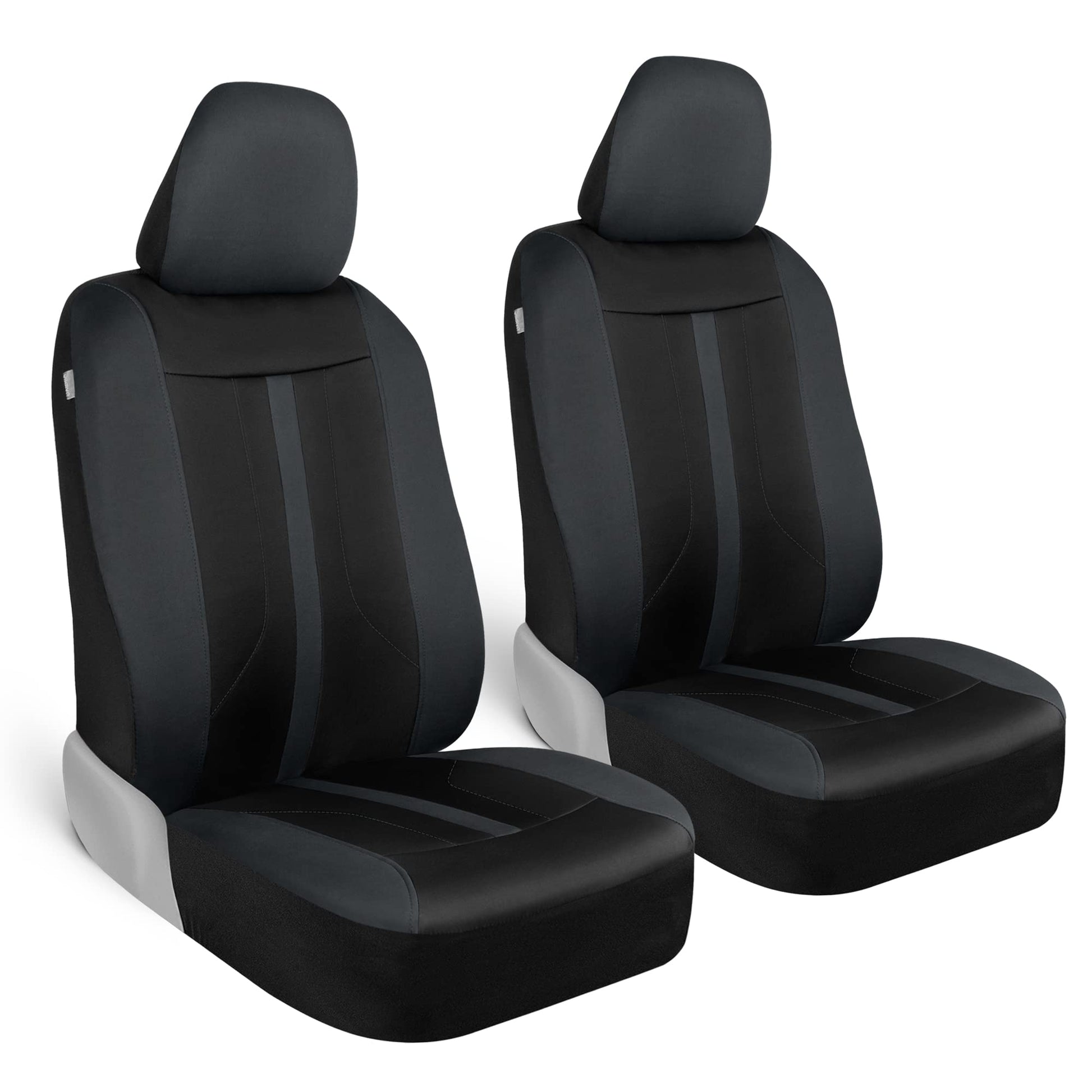 Motor Trend Black Cloth Car Seat Covers for Front Seats – Premium Automotive Bucket Seat Covers, Made for Vehicles with Removable Headrests, Interior Covers for Car Truck Van SUV Seat Protector