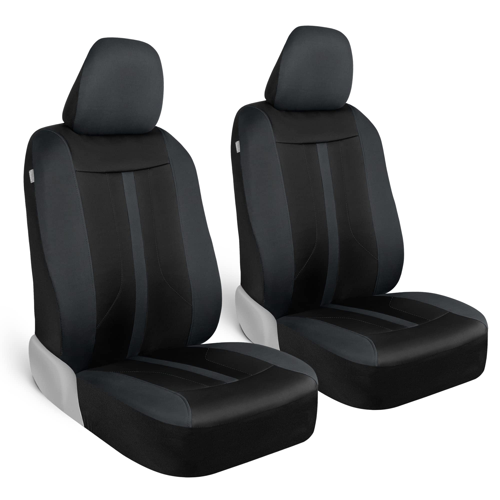 Motor Trend Black Cloth Car Seat Covers for Front Seats – Premium Automotive Bucket Seat Covers, Made for Vehicles with Removable Headrests, Interior Covers for Car Truck Van SUV Seat Protector