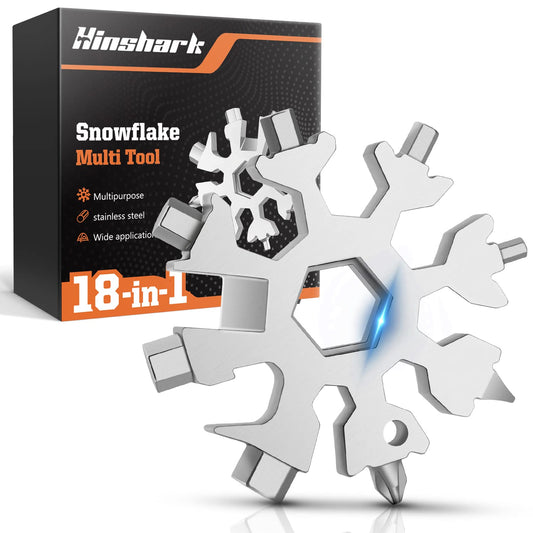 Gifts for Men Dad Him,Stocking Stuffers for Men 18-in-1 Snowflake Multitool, Mens Gifts for Christmas, Dad Gifts for Men Who Have Everything, White Elephant Gifts for Adults Cool Gadgets Tools for Men