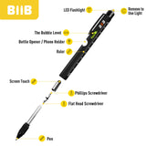 BIIB Gifts for Men, Stocking Stuffers for Adults Men 9 in 1 Multitool Pen, Mens Stocking Stuffers for Him, Mens Gifts for Dad Him Grandpa, White Elephant Gifts for Adults, Dad Gifts Gadgets for Men