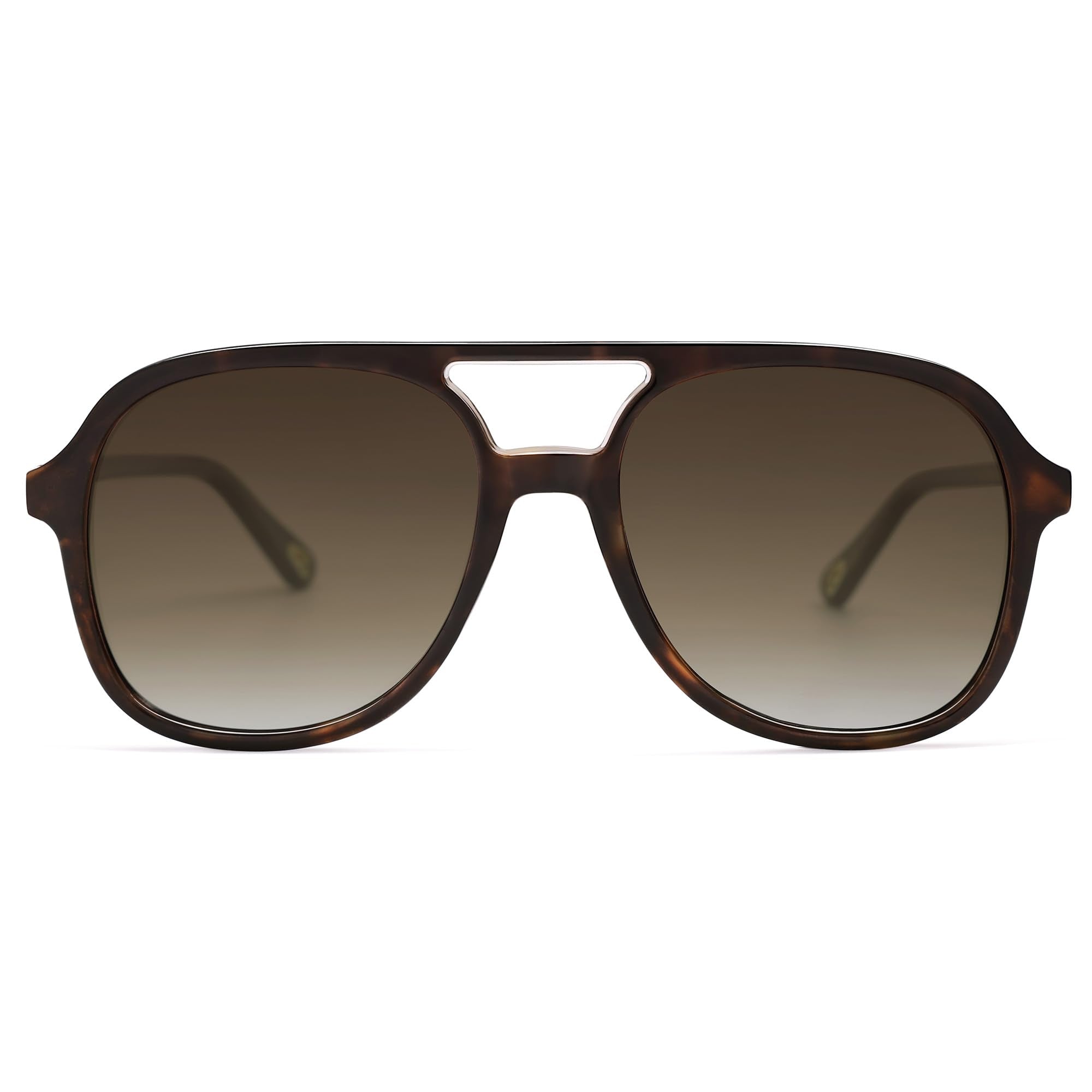 SOJOS Retro Polarized Aviator Sunglasses for Women Men Classic 70s Vintage Trendy Square Aviators SJ2174, Brown Tortoise/Brown