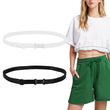 2pcs Adjustable Crop Tuck Band for Shirts, Shirt Tuck Band Shirt Cropping Band Elastic Crop Top Band Tucking Belt for Women, Change the Style of Your Tops (Black + White)