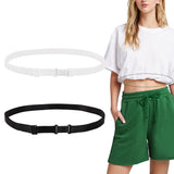 2pcs Adjustable Crop Tuck Band for Shirts, Shirt Tuck Band Shirt Cropping Band Elastic Crop Top Band Tucking Belt for Women, Change the Style of Your Tops (Black + White)