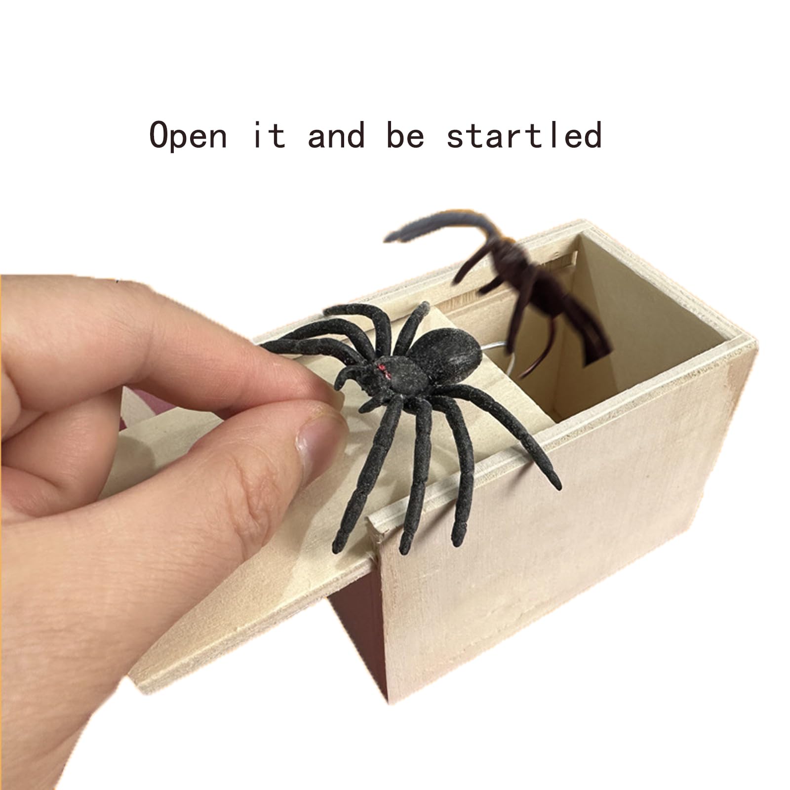 Rubber Spider Trick Box, Handmade Wooden Trick Surprise Box Spider Hidden in One Box Trick Toys for Adults and Children Pranks for Adults Stuff