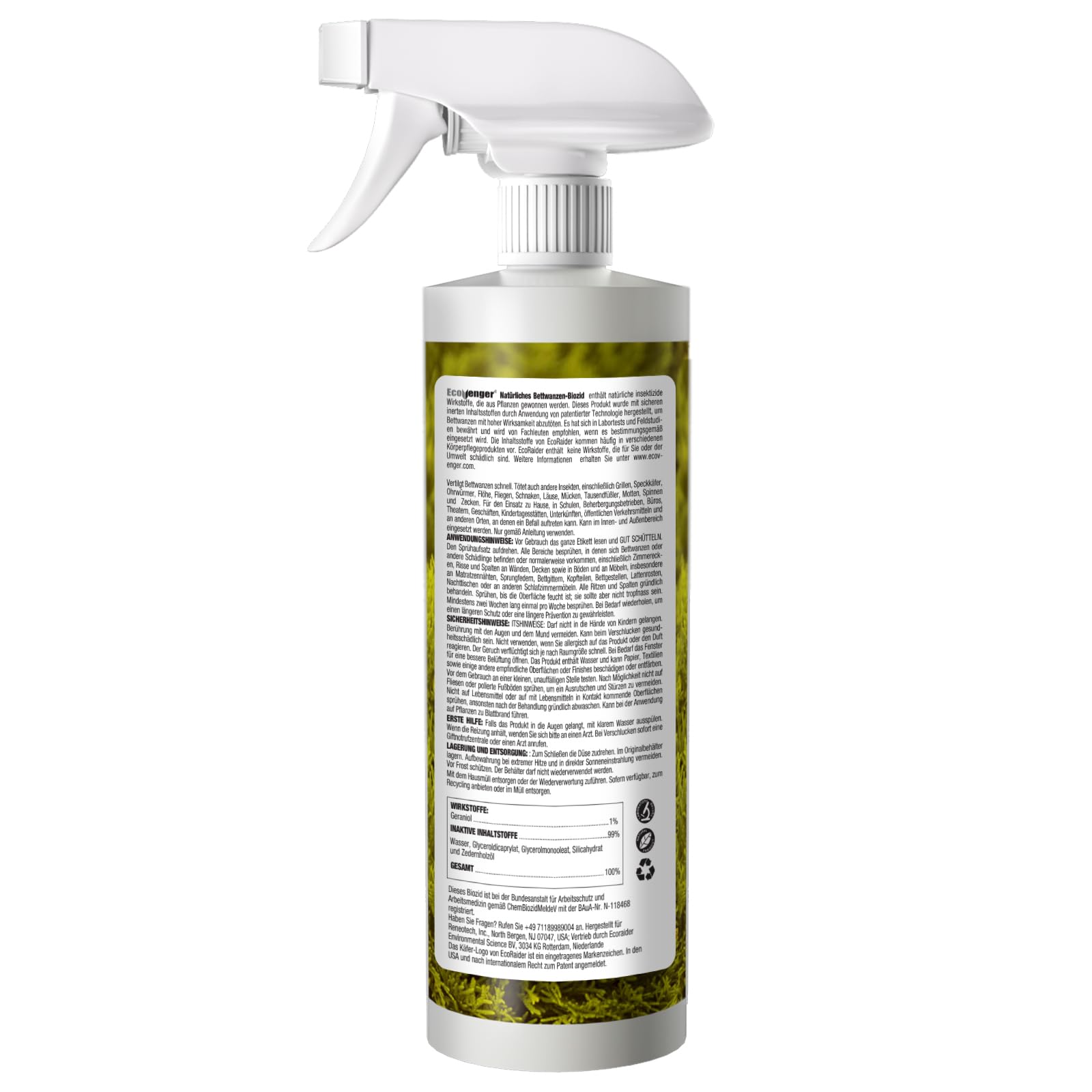 Bed Bug Killer 16 oz EcoVenger by EcoRaider, 100% Kill Efficacy, Bedbugs & Mites, Kills Eggs & The Resistant, Lasting Protection, USDA BIO-Certified, Plant Extract Based & Non-Toxic, Child & Pet Safe