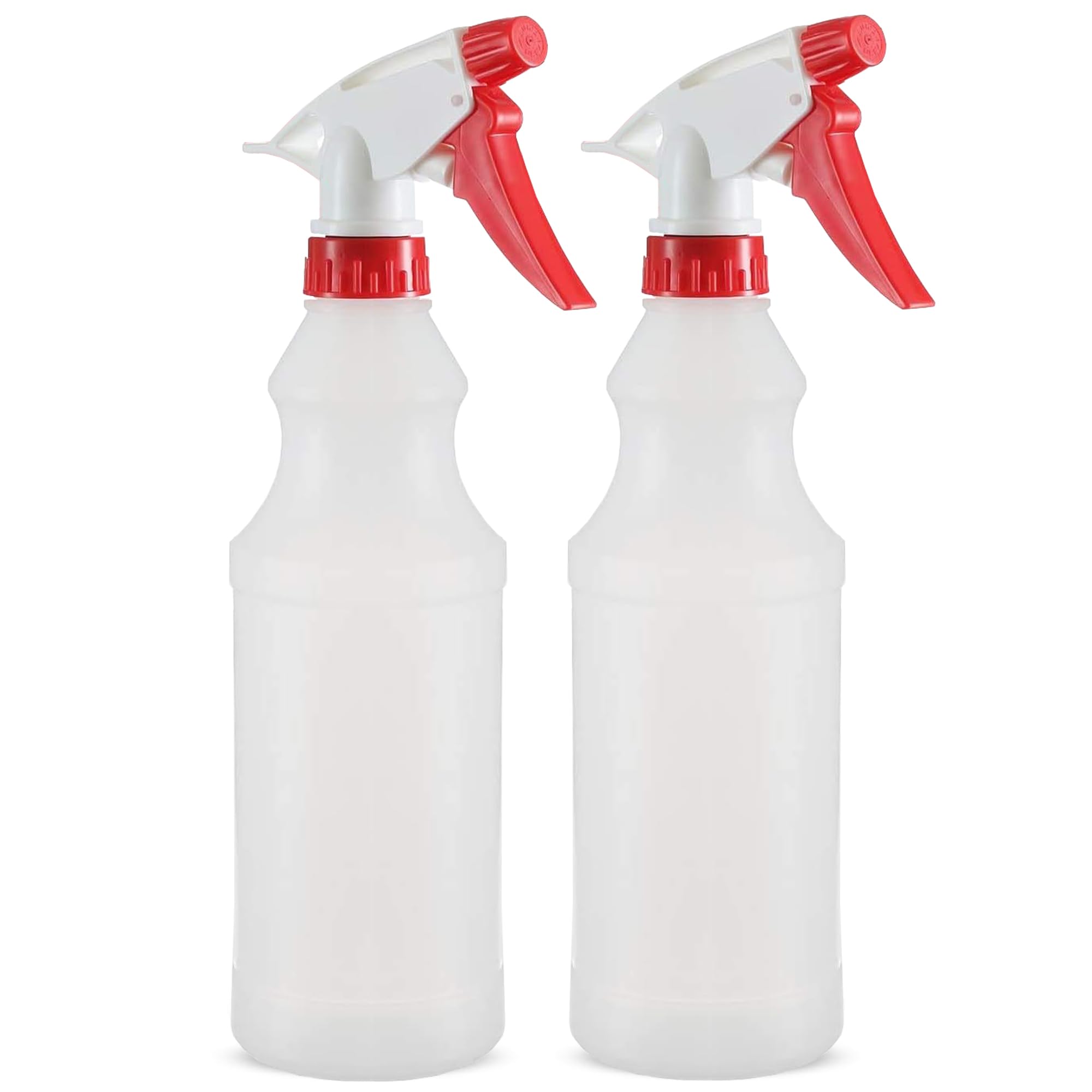 DilaBee Plastic Spray Bottles, Empty Spray Bottles for Cleaning Solutions Leak Proof Mist Stream Cleaning Spray Bottle, Spray Bottle for Hair, Alcohol, Bleach, Plant, Cats, Squirt Bottle (2-Pack) 16oz