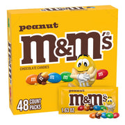 M&M'S Peanut Chocolate Candy, Full Size 1.74 oz Bag, Pack of 48 Bulk Candy Chocolate