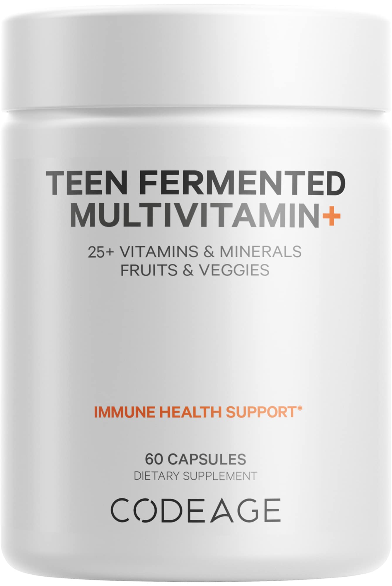 Codeage TeenÃ¢ÂÂs Daily Multivitamin Supplement, 25+ Vitamins & Minerals for Teenage Boys & Girls, Organic Whole Foods Vitamins for Teenagers, Vitamin A, B, C, D, E, K, Omega-3, 60 Ct