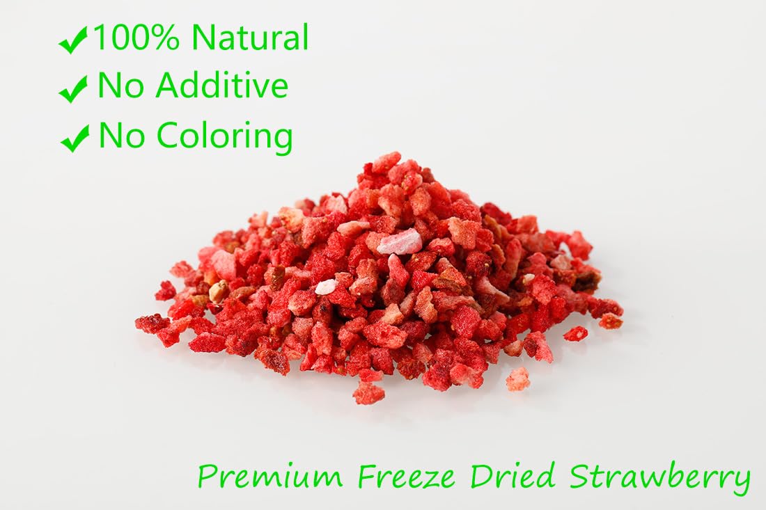 Premium Freeze Dried Strawberries Pieces 6.5 Oz/185g,Frozen Dried Strawberry,100% Natural & No Additives.