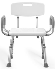HOMLAND Shower Chair for Inside Shower with Arms and Back, 500 lbs Heavy Duty Shower Seat for Bathtub, Height Adjustable Safety Bath Seat for Elderly, Adults, Handicap and Disabled