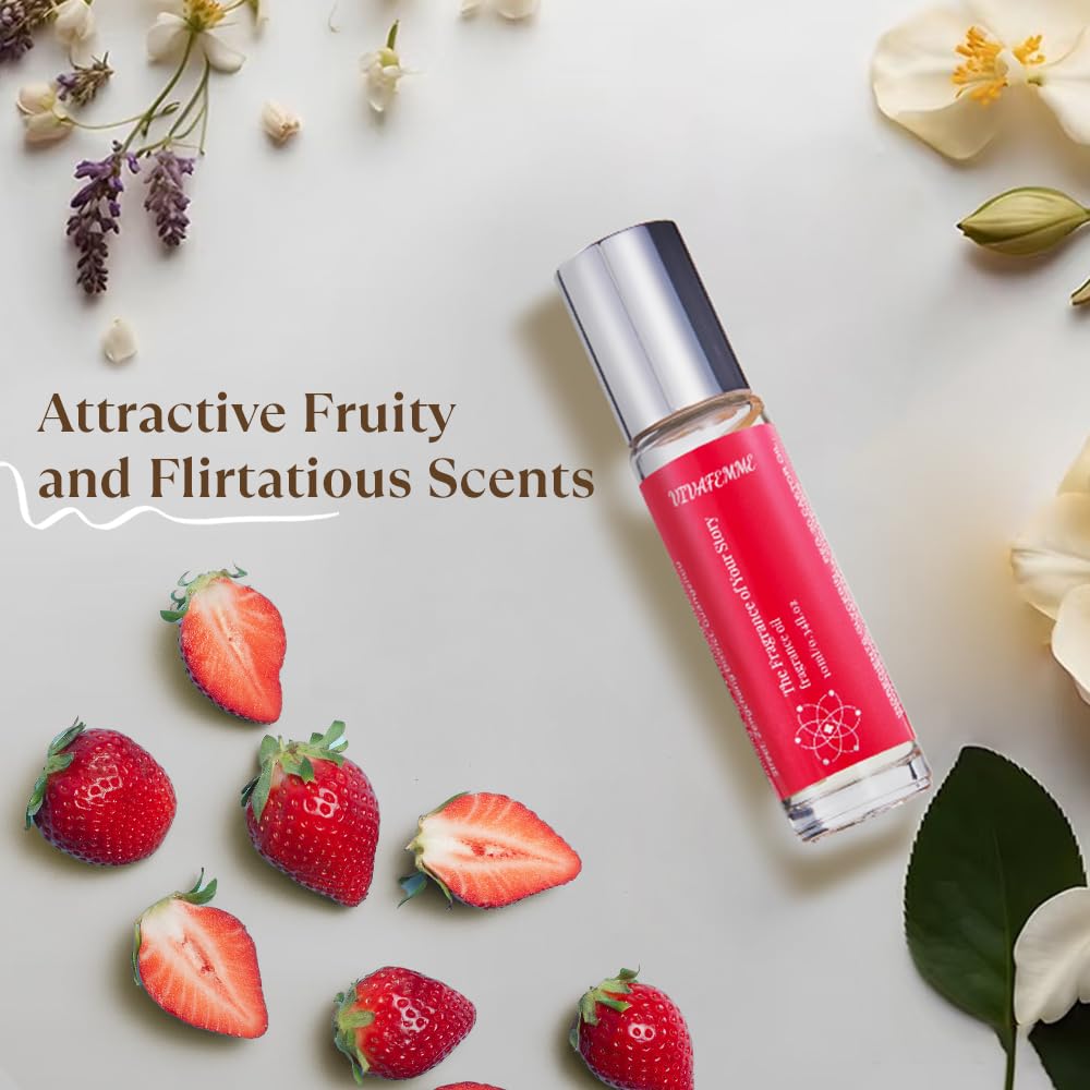 VivaFemme Pheromones Perfumes for Women, Long Lasting Fruity Scent, Roll On Perfume Oil for Women enhanced scents Designed to Attract Men (Fruity)