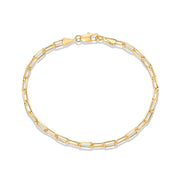 PAVOI 14K Gold Plated Paperclip/Curb/Figaro Chain Adjustable Bracelet for Women (Paperclip, Yellow Gold Plated)