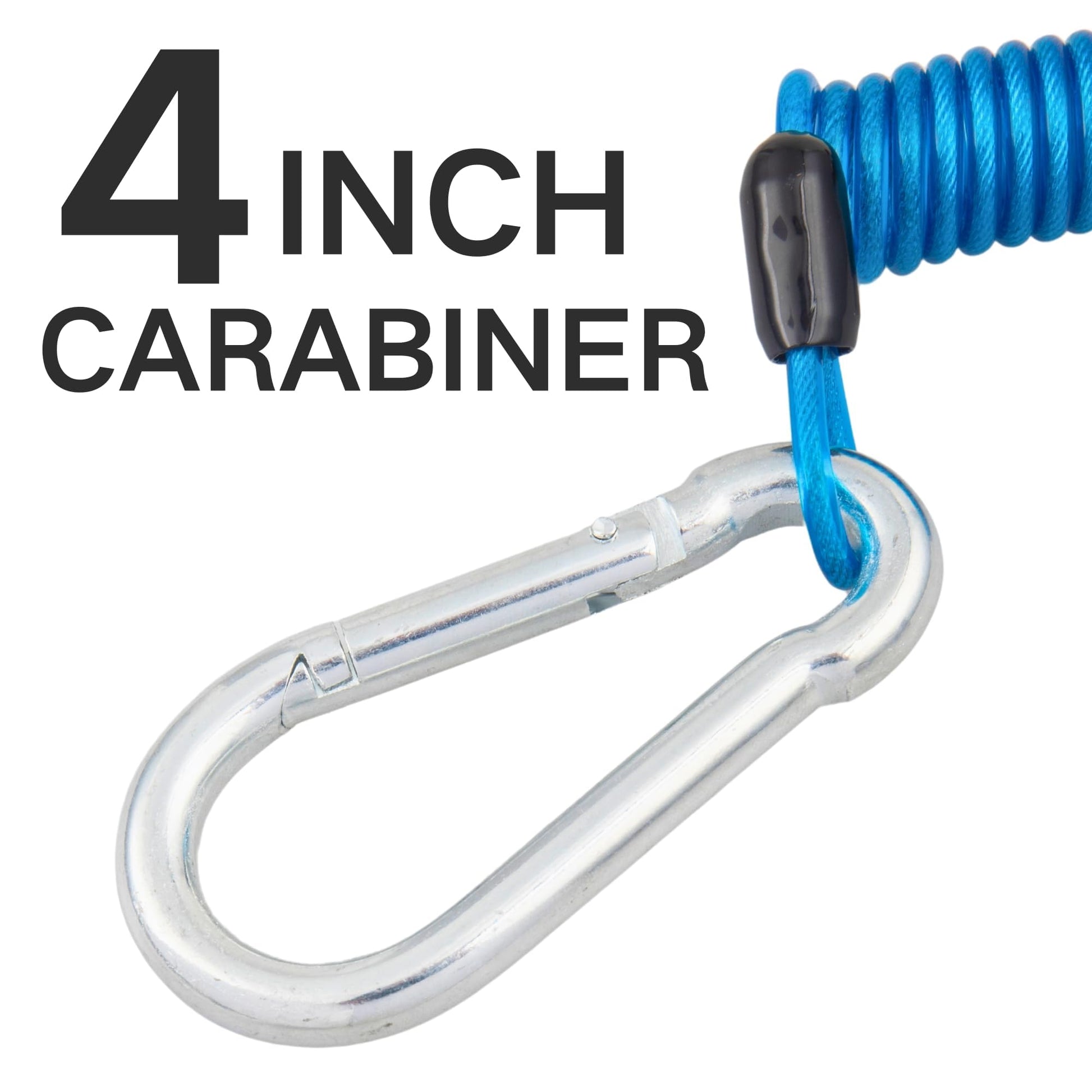 MECMO Trailer Breakaway Switch 4ft Brake Away Coiled Cable Large Carabiner, RV Camper Trailer Emergency Electric Break Switch with 4 Feet Stainless Steel Spring Towing Wire Safety Lanyard w/Pull Pin