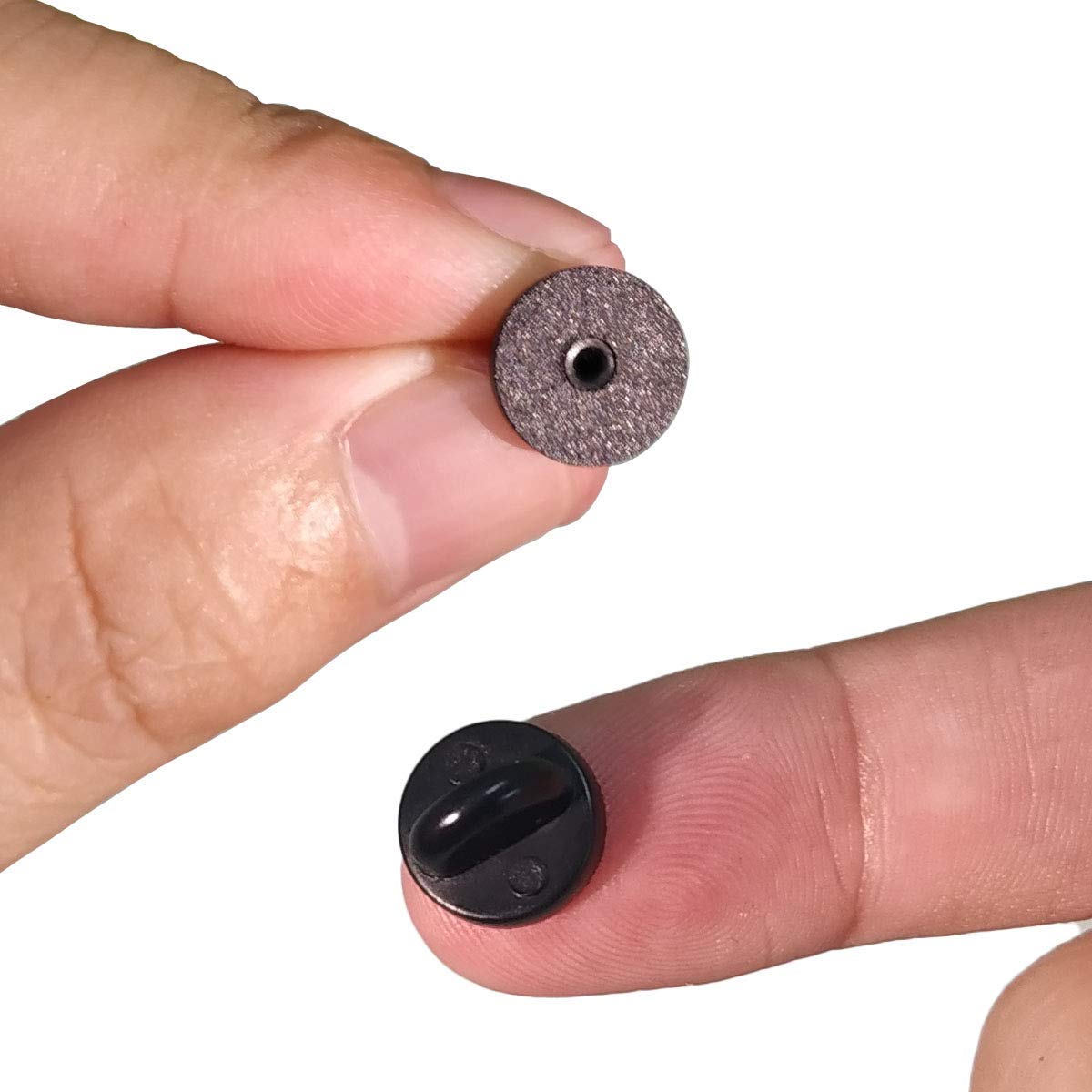 Lapel Pin Backings - Butterfly Clutch Pin Backs in PVC Rubber for Uniform Badge Replacement (Black, Pack of 50)