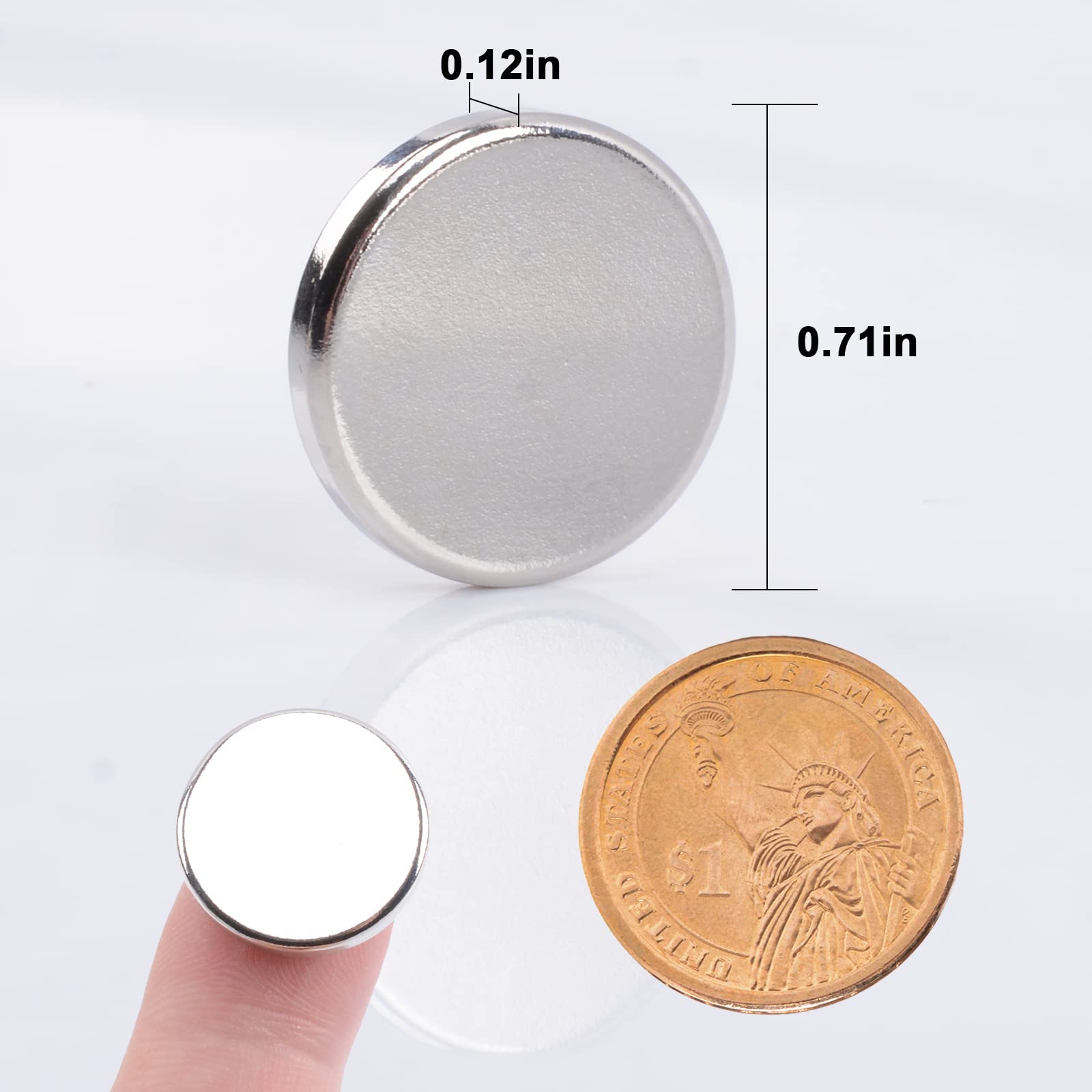 MIN CI 40 Pcs Super Strong Neodymium Disc Magnets, 18 mm x 3 mm Small Magnets for Dry Erase Board Whiteboard Office Fridge Crafts, Mini Round Rare Earth Magnet s for Building Scientific Models