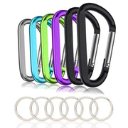 CampTek 6PCS Carabiner Caribeaner Clip,3" Large Aluminum D Ring Shape Carabeaner Keychain Hook