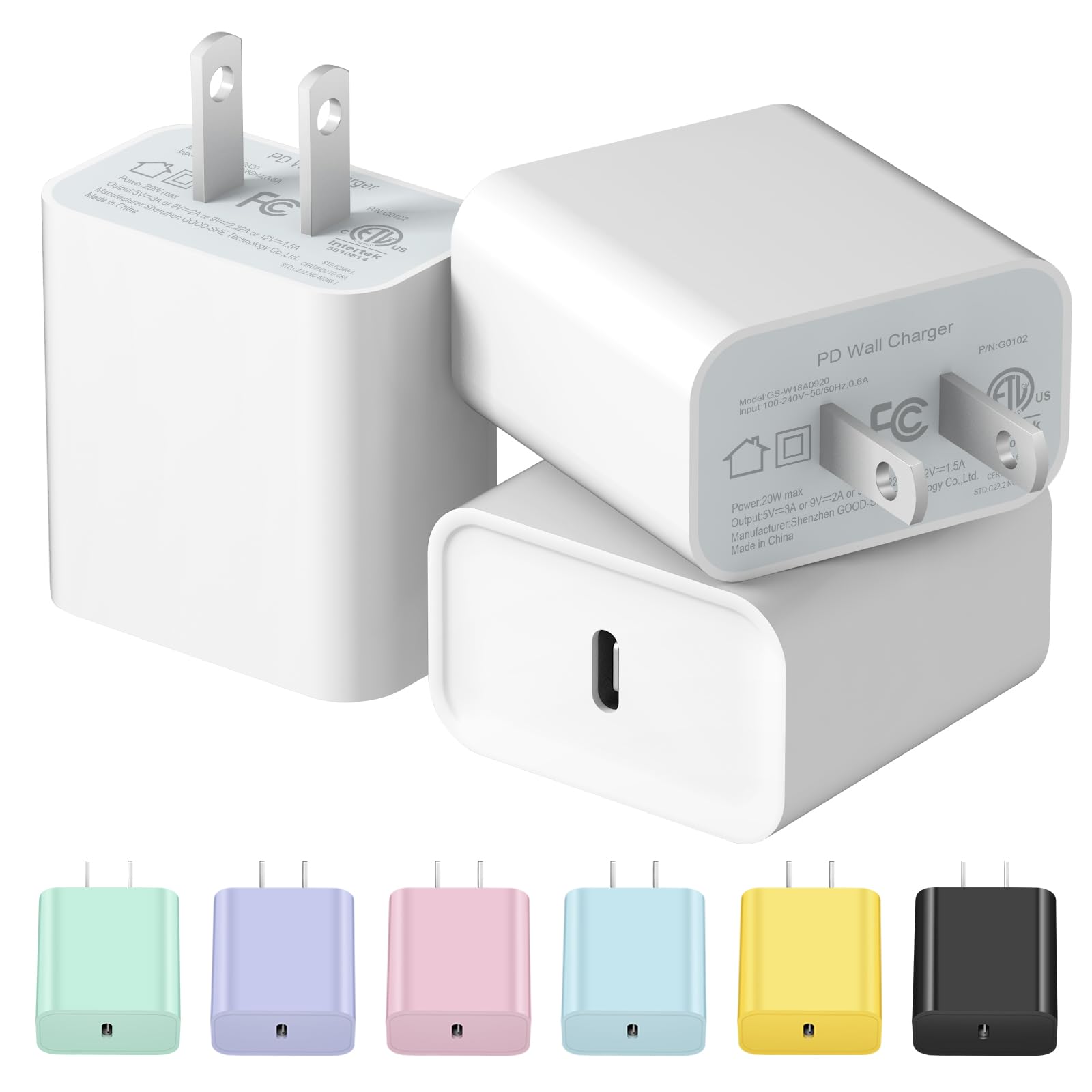 USB C Charger Block iPhone Charger Block Type C Charger 2-Pack for iPhone 16/16 Plus/16 Pro/16 Pro Max/iPhone 15/15 Plus/15 Pro/15 Pro Max/iPhone 14/14 Pro Max/13/13 Mini/12 Pro/12 Pro Max/Samsung